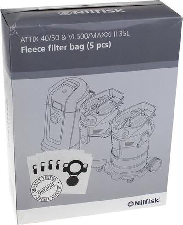 Nilfisk Attix 40 / 50 & VL500/MAXXI II 35L pölynimuripussit alkuperäiset