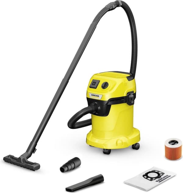 Kärcher WD 3 P V-17/4/20 våt- och torrdammsugare - 1000W - integrerat uttag - avfallsbehållare 17L - strömkabel 4m