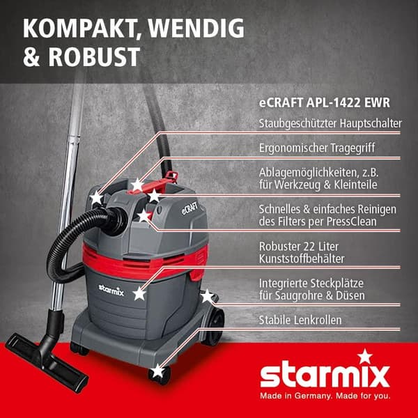 ELECTROSTAR ECRAFT PL1422EWR eCraft PL1422 EWR Wet & Dry Vac (102566)