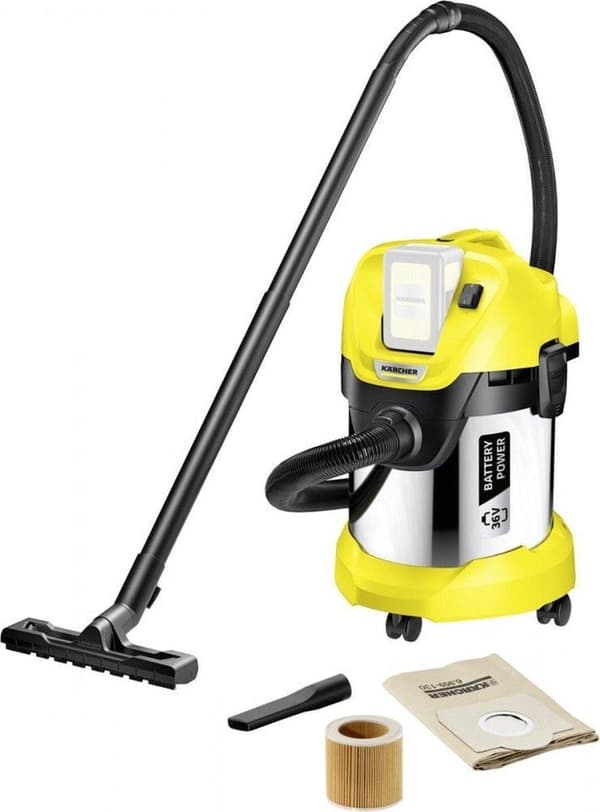 Kärcher WD 3 Premium Batteri Støvsuger - 36 Volt - Eksklusivt batteri og oplader - Blæsefunktion - 17 liter