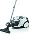 Pikkukuva 1 / 7: Bosch pölynimuri pussiton sarja 6 BGC41LSIL, lattiapölynimuri, ihanteellinen allergikoille, hygieniasuodatin, valkoinen & parketille ja koville lattio
