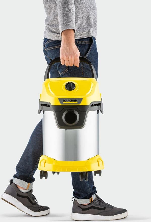 Kärcher WD 3 S V-17/4/20 våt- och torrdammsugare - 1000W - avfallsbehållare i rostfritt stål 17L - strömkabel 4m