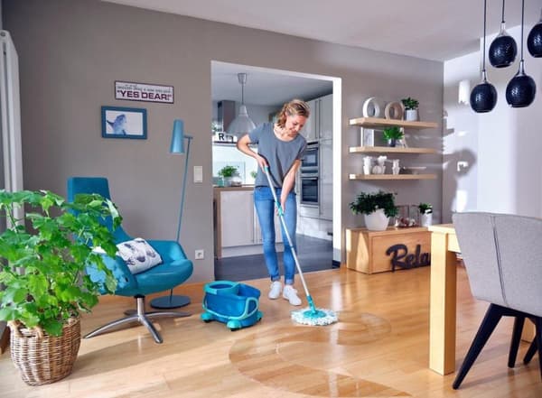 Leifheit Clean Twist Disc Mop Ergo - Moppesæt komplet system med hjul - 6 liter