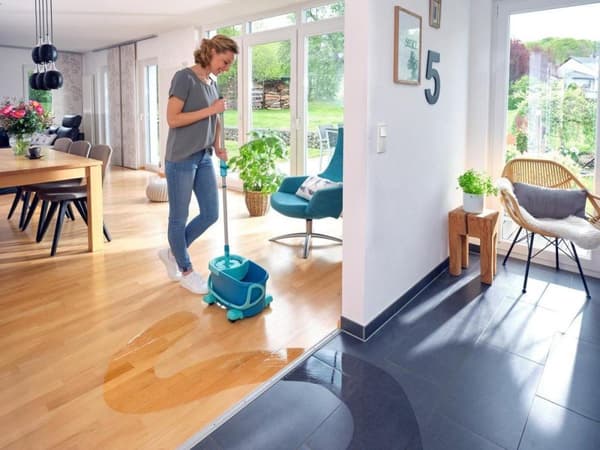 Leifheit Clean Twist Disc Mop Ergo - Moppesæt komplet system med hjul - 6 liter