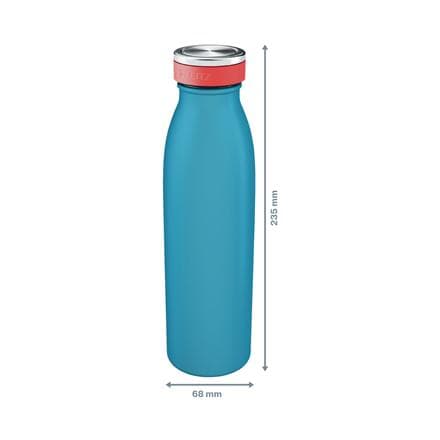 Leitz Hyggelig dobbeltvægsisoleret vandflaske, 500 ml - BPA-fri - Tåler opvaskemaskine - Ideel til hjemmekontor/arbejde i hjemmet - Serene Blue