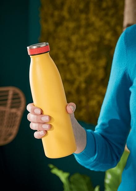 Leitz Mysig dubbelväggisolerad vattenflaska, 500 ml - BPA-fri - Tål diskmaskin - Perfekt för hemmakontor/jobba hemma - Varmgul