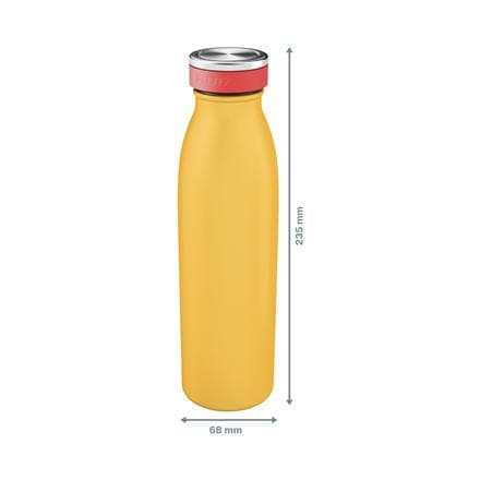 Leitz Mysig dubbelväggisolerad vattenflaska, 500 ml - BPA-fri - Tål diskmaskin - Perfekt för hemmakontor/jobba hemma - Varmgul