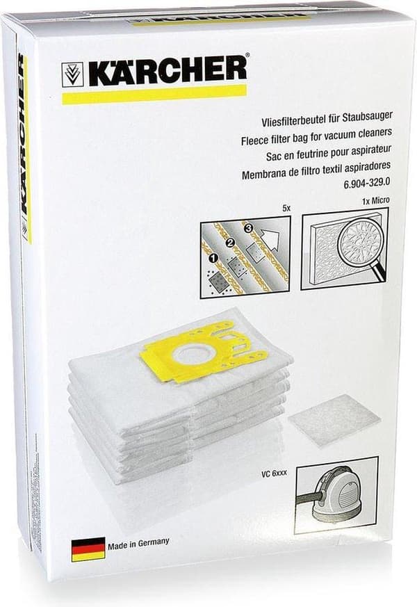 Karcher VC6 Fleece - Dammsugarpåsar - 5 st
