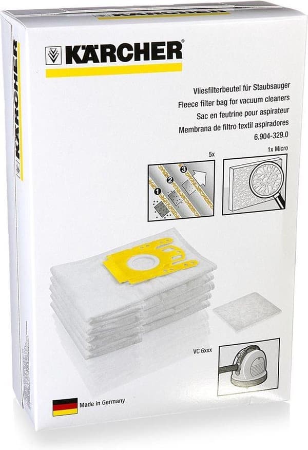 Karcher VC6 Fleece - Dammsugarpåsar - 5 st