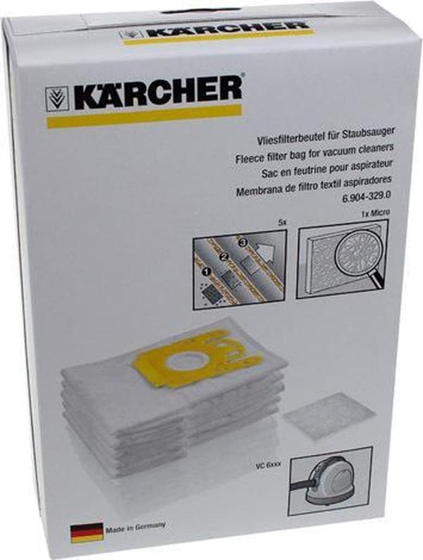 Karcher VC6 Fleece - Dammsugarpåsar - 5 st