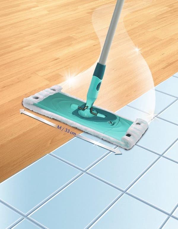 Leifheit Clean Twist M / Combi Clean M ersättningsduk för golvmopp med tryckknappar – Micro Duo – 33 cm