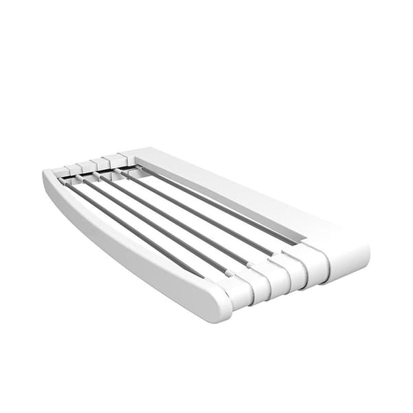 Udtrækkelig tøjstativ Gimi 153791 Telepack 70 Væg Aluminium Hvid Harpiks - Praktisk og stilfuld væg tøjophæng (70 x 30 x 6 cm)