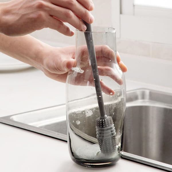 Oppvaskbørste for Glass - Silikon - Grå