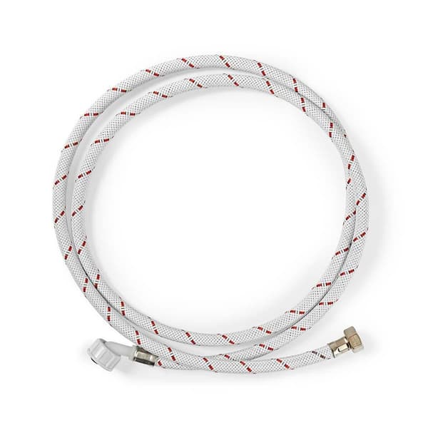 Nedis Nylon Indløbsslange | 1/2'' | 3/4'' | 10 Bar | 90 °C | 2.00 m | Ansøgning: Tallerken / Vaskemaskine | Nylon | Hvid / Rød