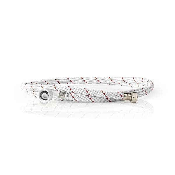 Nedis Nylon Indløbsslange | 1/2'' | 3/4'' | 10 Bar | 90 °C | 2.00 m | Ansøgning: Tallerken / Vaskemaskine | Nylon | Hvid / Rød