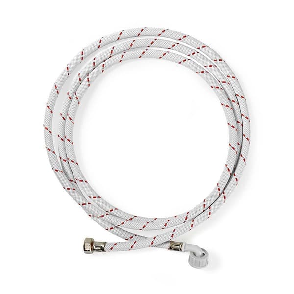 Nedis Nylon Inlet Hose | 1/2'' | 3/4'' | 10 Bar | 90 °C | 3.00 m | Bruksområde: Dish / Washing Machine | Nylon | Hvit / Rød