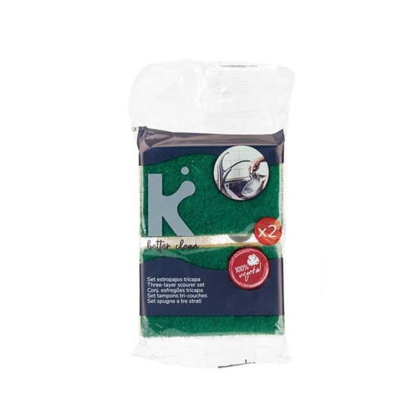 Uppsättning av skurmaskiner Grön Gul Cellulóz Slipande fiber (10,5 X 6,7 X 2,5 cm) (26 antal)