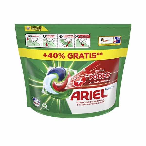 Vaskepulver Ariel Poder Original 3-i-1 Pletfjerner Kapsler (56 enheder)