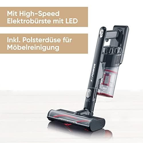 SEVERIN ledningsfri håndholdt/beholderstøvsuger S'Power, sort/sølv ledningsfri, med Li-ion batteriteknologi, 22,2 V, 2.200 mAh, - 1 stk (HV 7154)