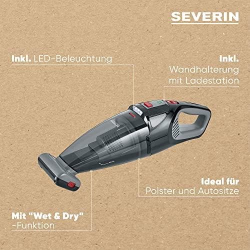 Severin HV 7147 sladdlös handdammsugare 18,5 V inkl. batteri, påslöst (HV 7147)