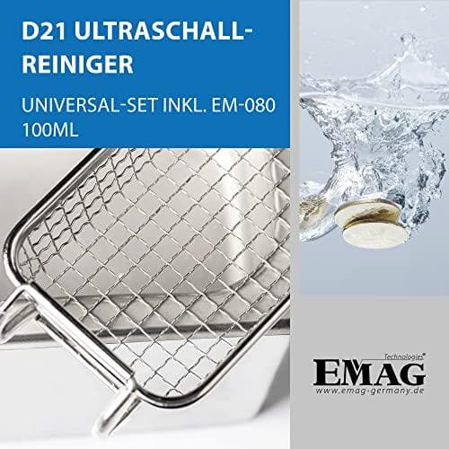 Emag ultraäänipesuri lämmityksellä 2 l (PxLxS) 160 x 90 x 50 mm Virrankulutus (max.) 80 W Kotelon materiaali muovi