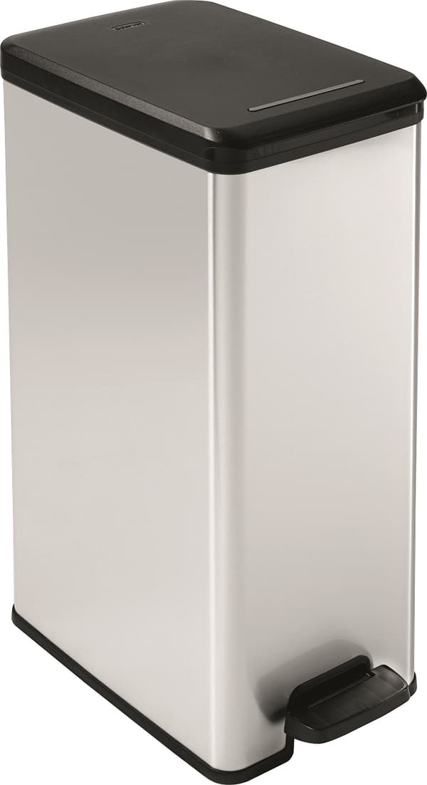 Curver Slim Bin 40L Square Plastic Black, Silver