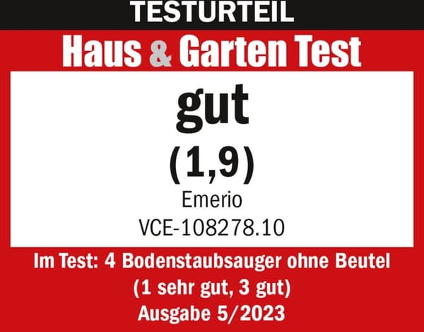 Emerio dammsugare Cyclone, sugeffekt 150W, HEPA-filter (VCE-108278.10)