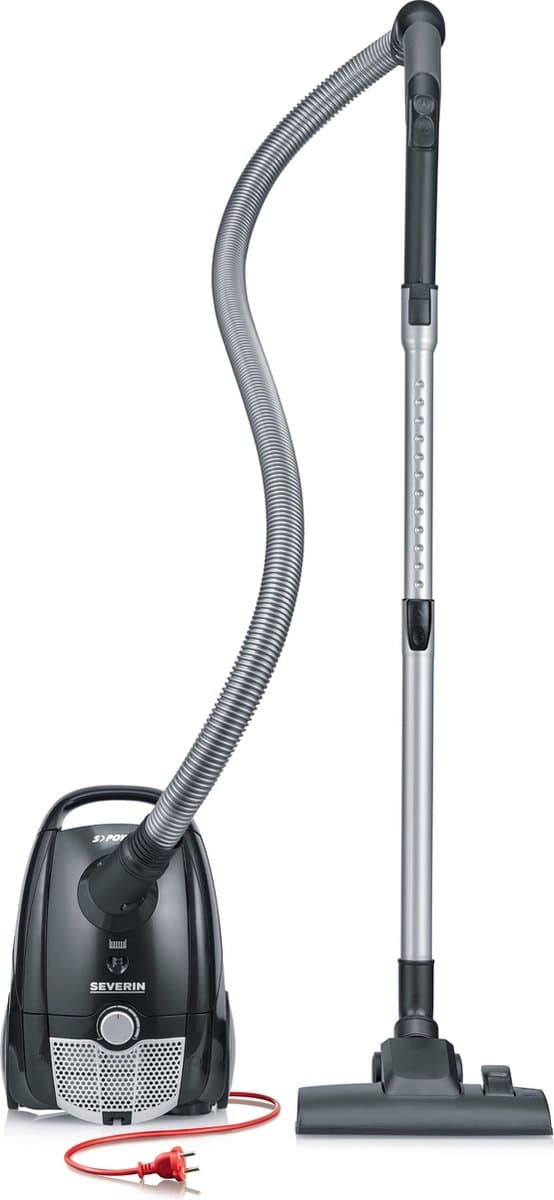 SEVERIN dammsugare BC 7030, svart/silver HEPA-filter, inklusive lock och spaltmunstycke, 800 watt