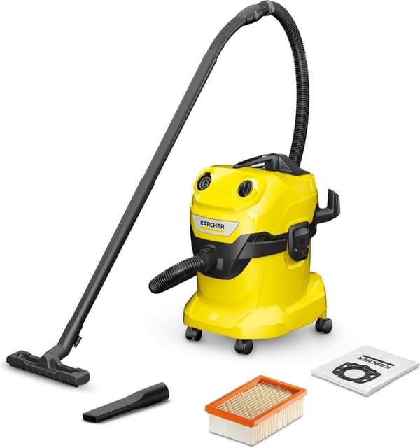 Kärcher WD 4 V-20/5/22 20 l tromle vakuum tør & våd 1000 W poseløs (1.628-209.0) Sort, Gul
