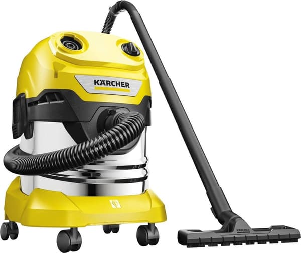 Kärcher WD 4 S V-20/5/22 20 l fat vakuum torr & våt 1000 W påslös (1.628-260.0) Svart, Rostfritt stål, Gul