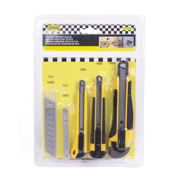 Arbetskniv Knivar Brytbladskniv 3-Pack Set 9/18mm + extra blad