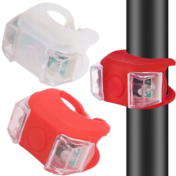 Cykel Bike Cykellampa lampa HL009 kantiga MTB 2-Pack Silikon Vit & Röd