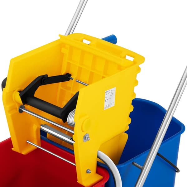 Gulvrengøringsvogn med moppevrider og to spande 2 x 24 l
