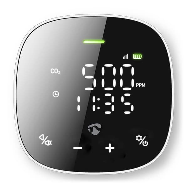 Nedis SmartLife Wi-Fi-luftkvalitetsmätare med LED-display och CO2-larm