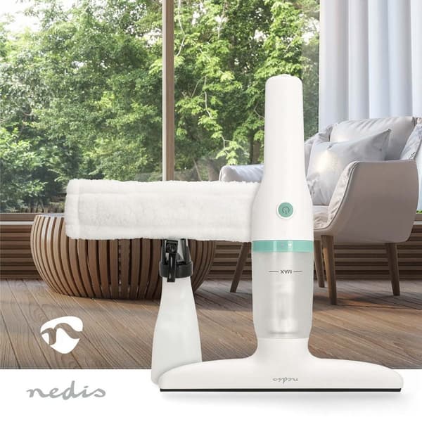 Nedis Trådløs Vindusstøvsuger | 12 W | 1200 Pa | Kapasitet Skittentvannstank: 60 ml | Avtakbar skittenvanntank | Grøn / Hvit