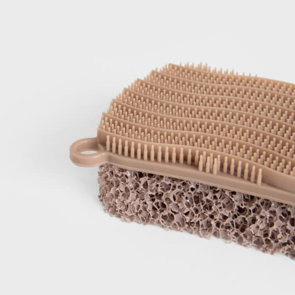 Svamp | LET RENGØRING | silikone dobbeltsidet taupe | 13x7cm | 723919