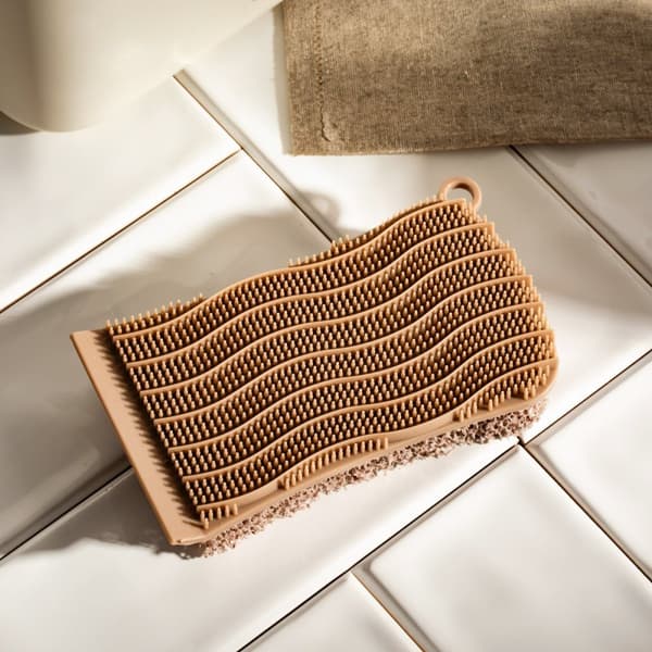 Svamp | LET RENGØRING | silikone dobbeltsidet taupe | 13x7cm | 723919