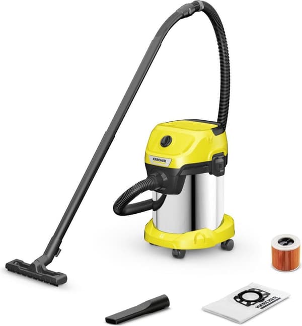 Kärcher WD 3 S V-17/4/20 våd- og tørstøvsuger - 1000W - affaldsbeholder i rustfrit stål 17L - strømkabel 4m