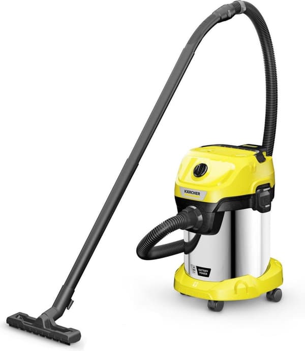 Kärcher WD 3-18 17 l tromle vakuum tør & våd 225 W støvpose (1.628-576.0) Rustfrit stål, Gul