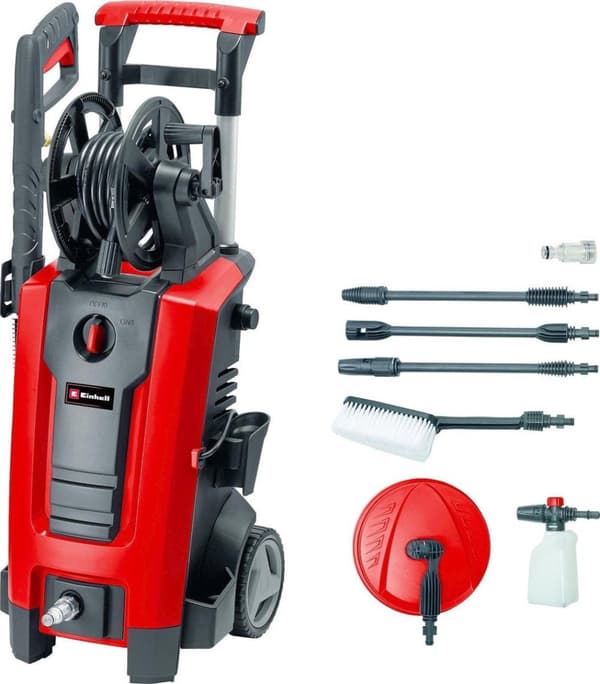 Einhell TC-HP 140. Formfaktor: Upprätt, Strömkälla: Elektrisk, Slanglängd: 5 m. Maximalt flöde: 420 l/h, Drifttryck (max): 140 bar, Max vattentemperat