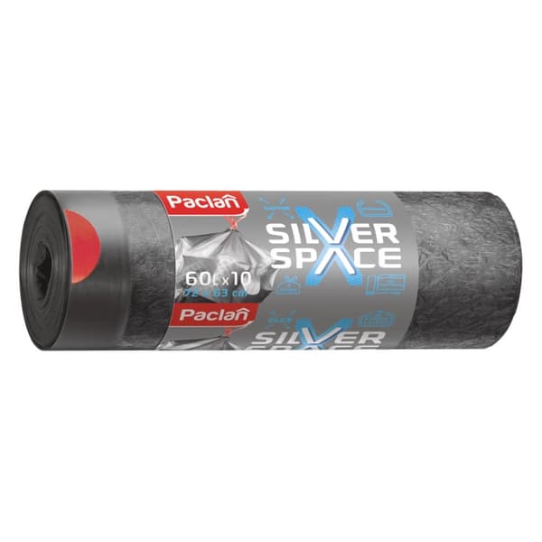 Påsar med tejp 60l 10st Paclan Silver Space