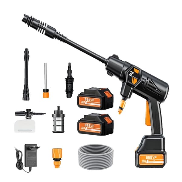 Trådlös Högtryckstvätt, 35 Bar Tryck, 21V Batteri, 0-180 Graders Spray,2x Batteri Set, EU, Elektrisk
