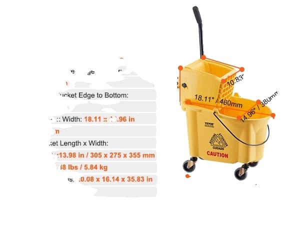 VEVOR Mop Bucket, 26QT Kapacitet, Side Press Vridning,26QT