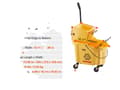 Miniatyrbillede 1 af 2: VEVOR Mop Bucket, 26QT Kapacitet, Side Press Vridning,26QT