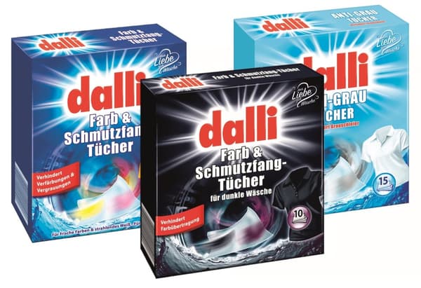 Dalli Farb & Schmutz mörka tvättservetter för textil, svarta, 10 st.