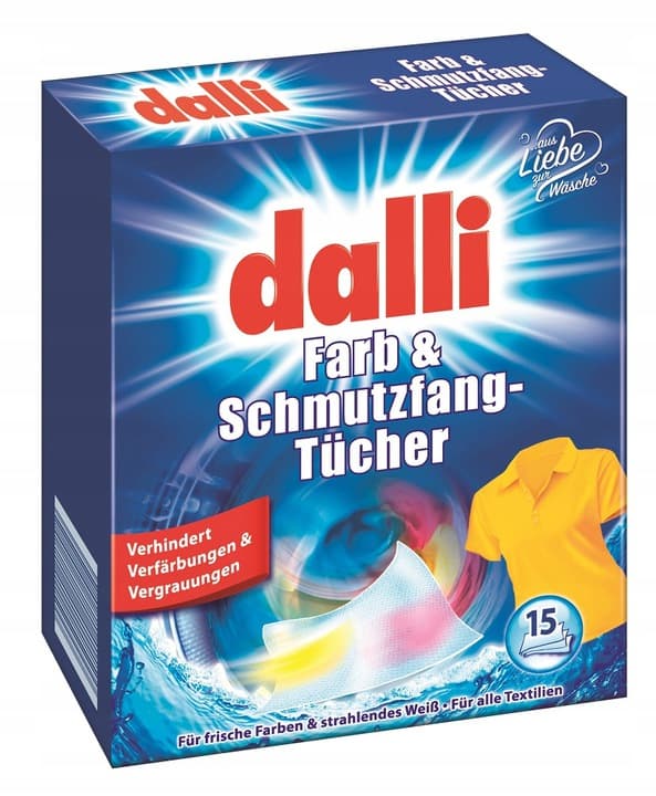 Dalli Farb & Schmutz mörka tvättservetter för textil, svarta, 10 st.