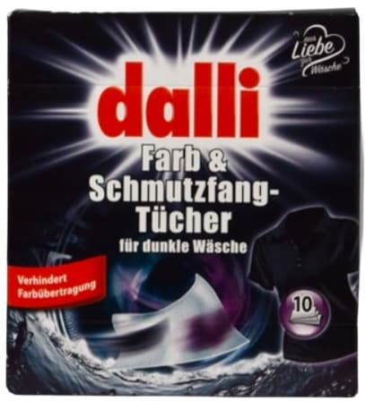 Dalli Farb & Schmutz mörka tvättservetter för textil, svarta, 10 st.