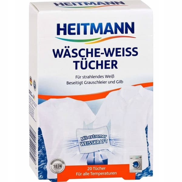 Heitmann vitgörande tvättservetter DE 20 st.