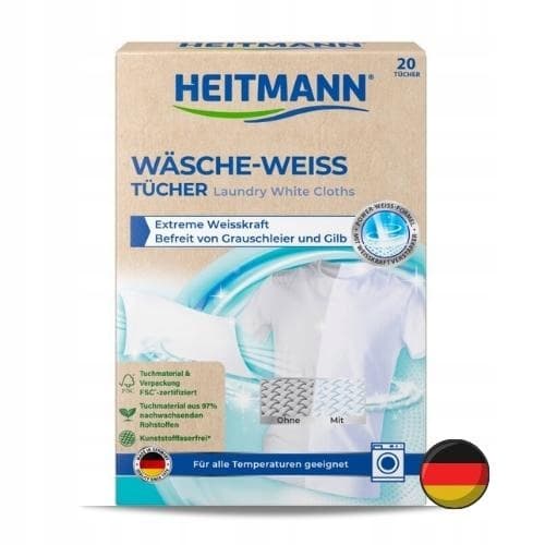 Heitmann vitgörande tvättservetter DE 20 st.