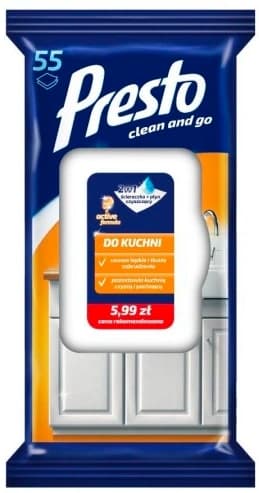 PRESTO våtservetter för kök 55 st.